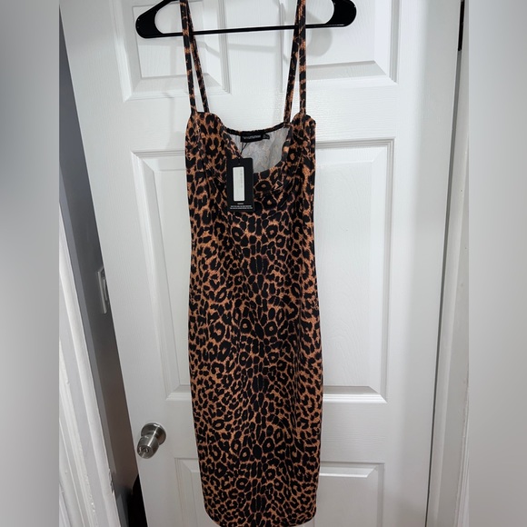 Leopard Print Strappy MIDI Dress - Picture 3 of 3